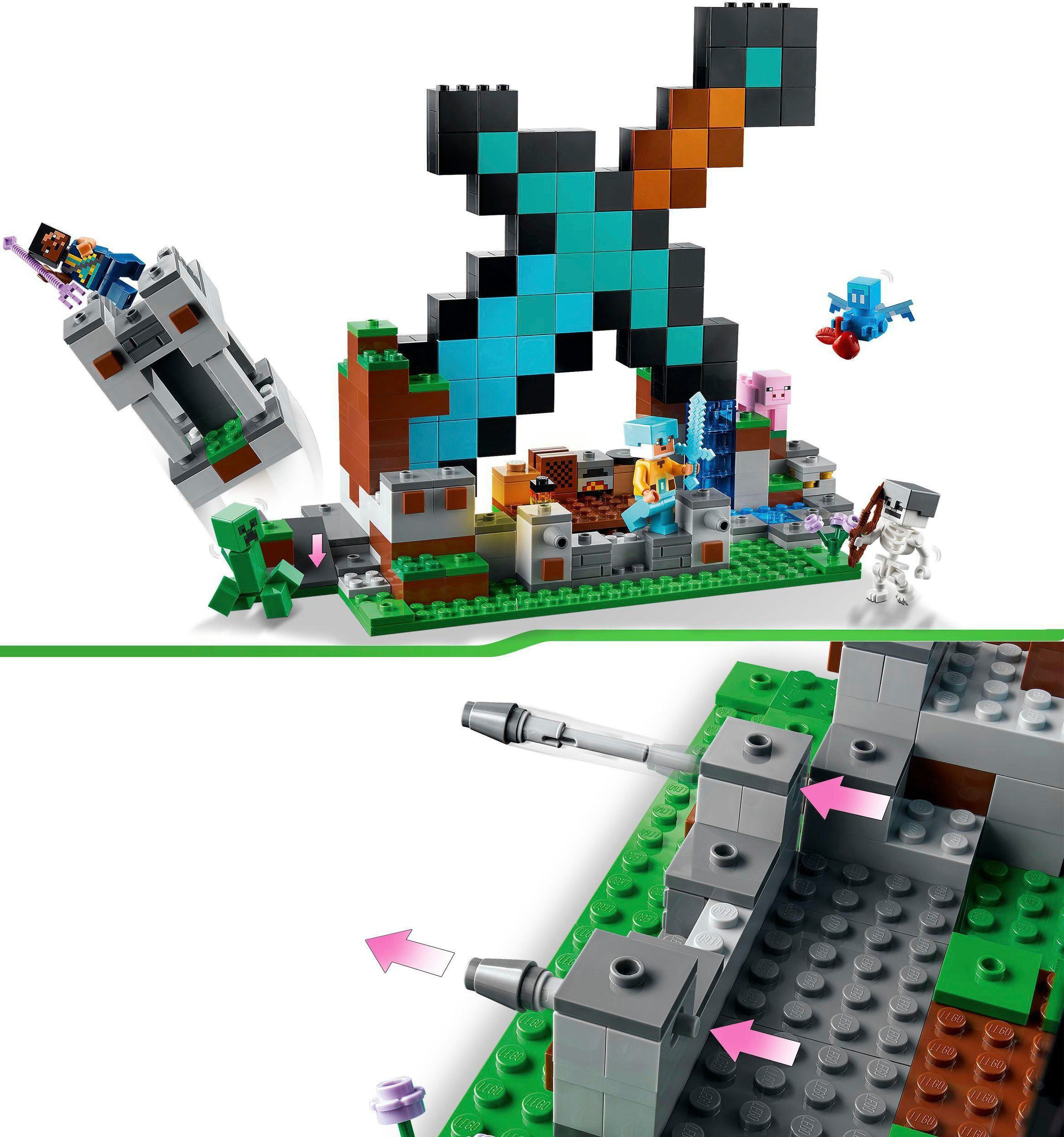 Minecraft, Der LEGO® Europe Made Konstruktionsspielsteine LEGO® St), in (427 Schwert-Außenposten (21244),