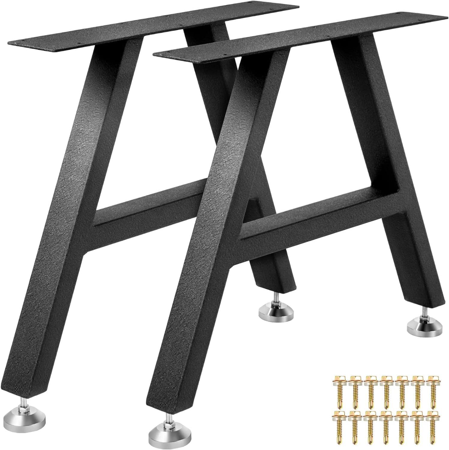 GarveeMore Tischbein 2x Tischbeine Trapez Design aus pulverbeschichtetem Stahl, Möbelfüße 40x50 cm Metall Tischkufen