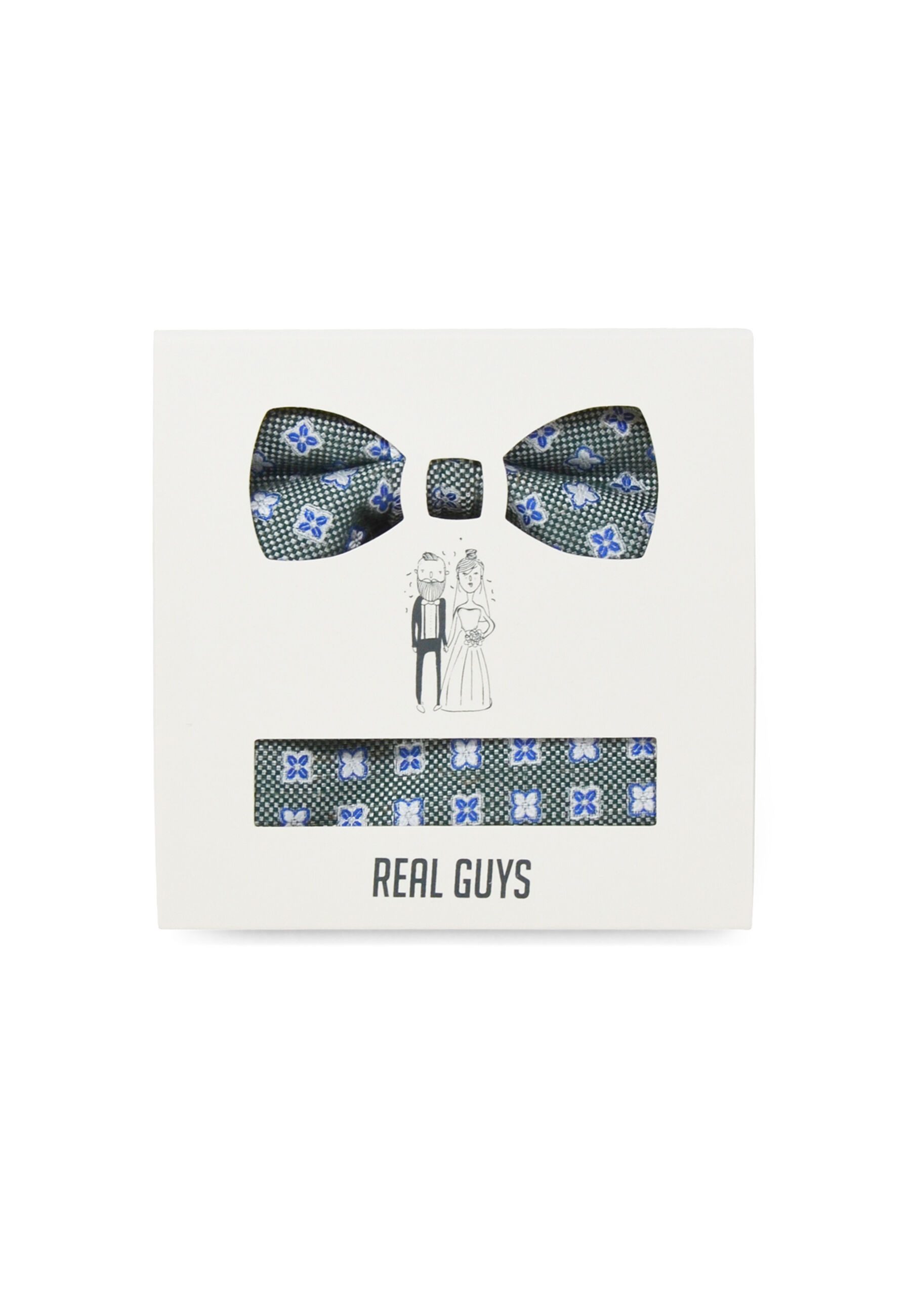 REAL GUYS by J.PLOENES Fliege Set mit Einstecktuch mit ausdrucksstarken Motiven