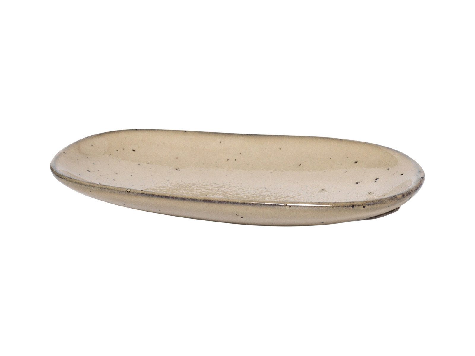 Broste Copenhagen Servierplatte Larni Beige Platte 12 cm, Steinzeug, (Platten), Larni Teller
