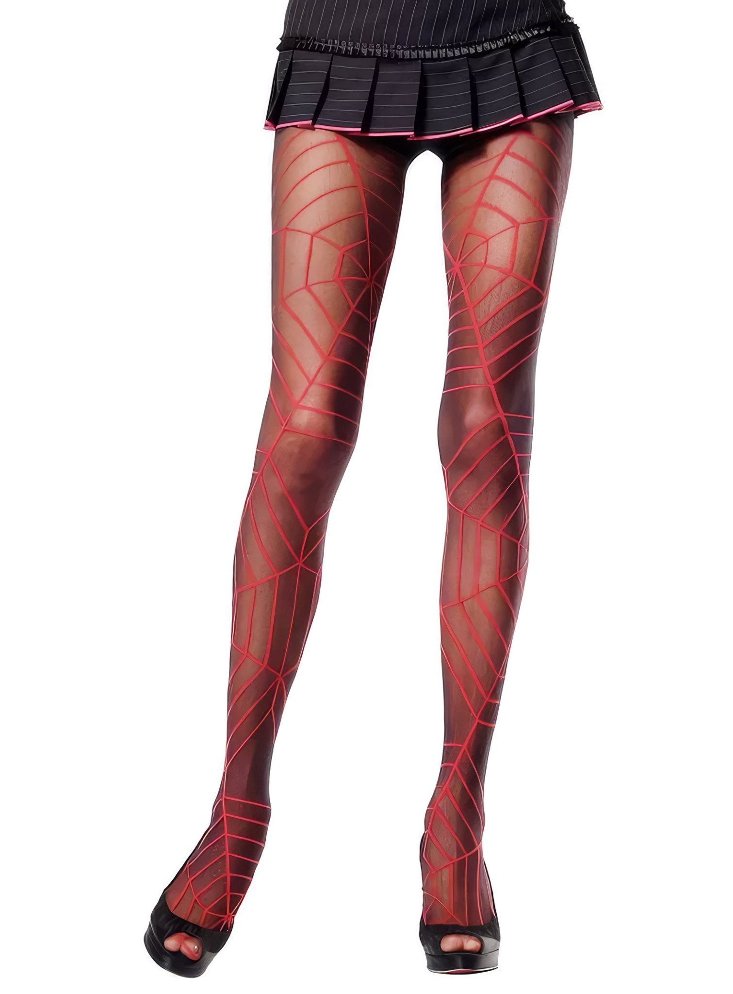 Leg Avenue Strumpfhose Hexen Strumpfhose - für Halloween Kostüm Damen (1 St) Feinstrumpfhose mit kontrastierendem Spinnennetz