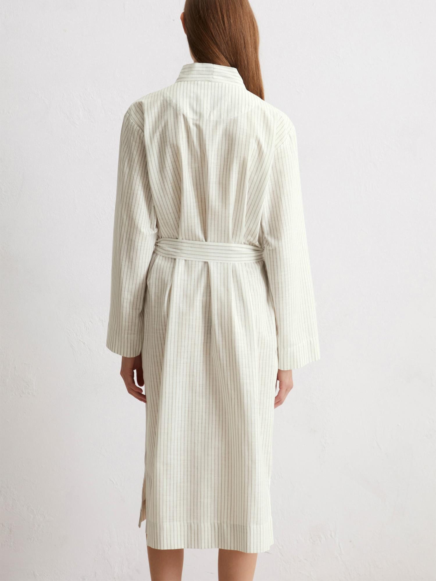Marc O'Polo Home Kimono Classic fine stripe, Langform, Baumwolle, Kimono-Kragen, Gürtel, aus Bio-Baumwolle mit feinem Streifenmuster – Bild 4 von 5