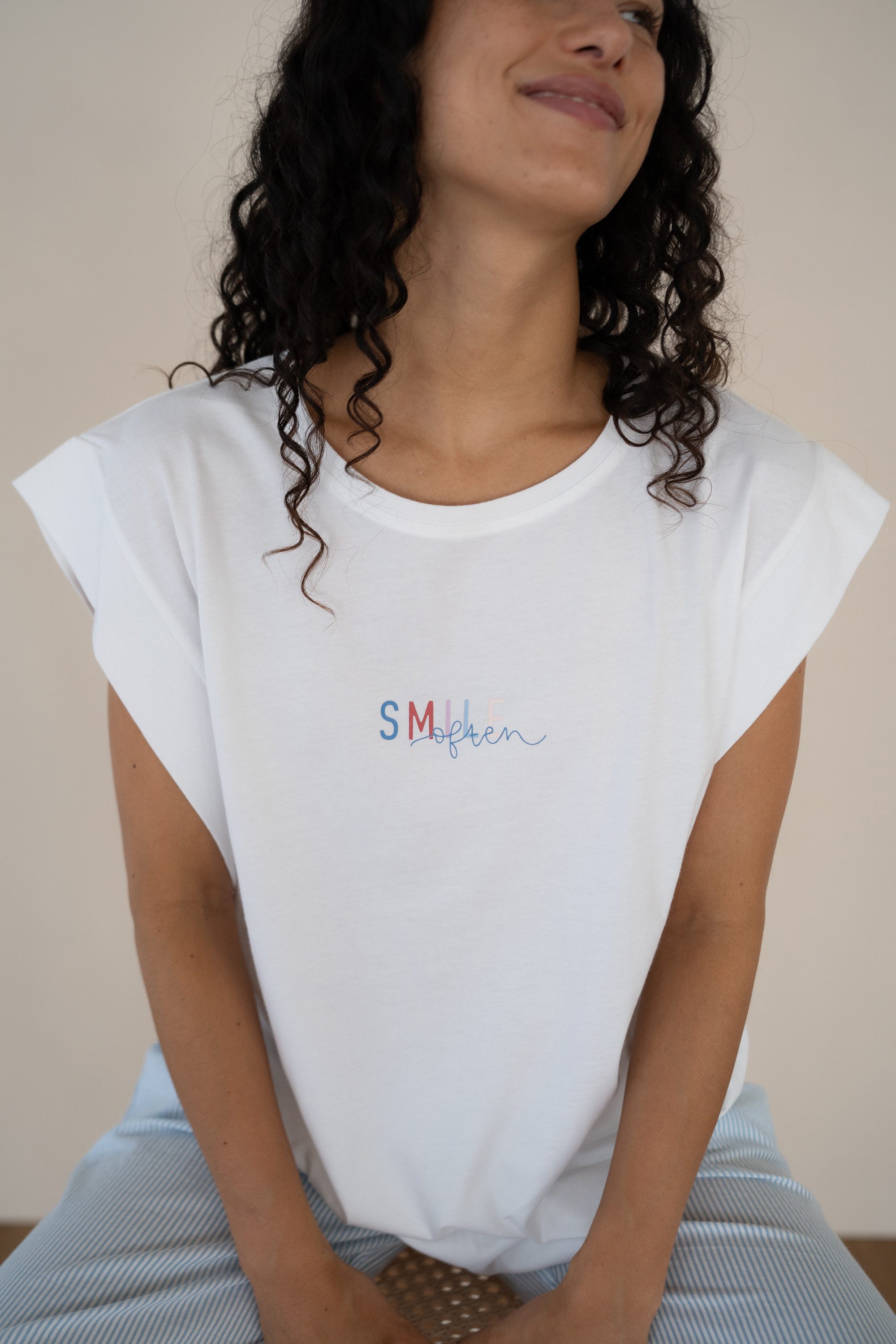 By Louise Pyjamaoberteil Moonlight Magic (Packung, 1-tlg., 1-teilig) Damen Pyjamaoberteil Kurzarm Baumwolle T-Shirt