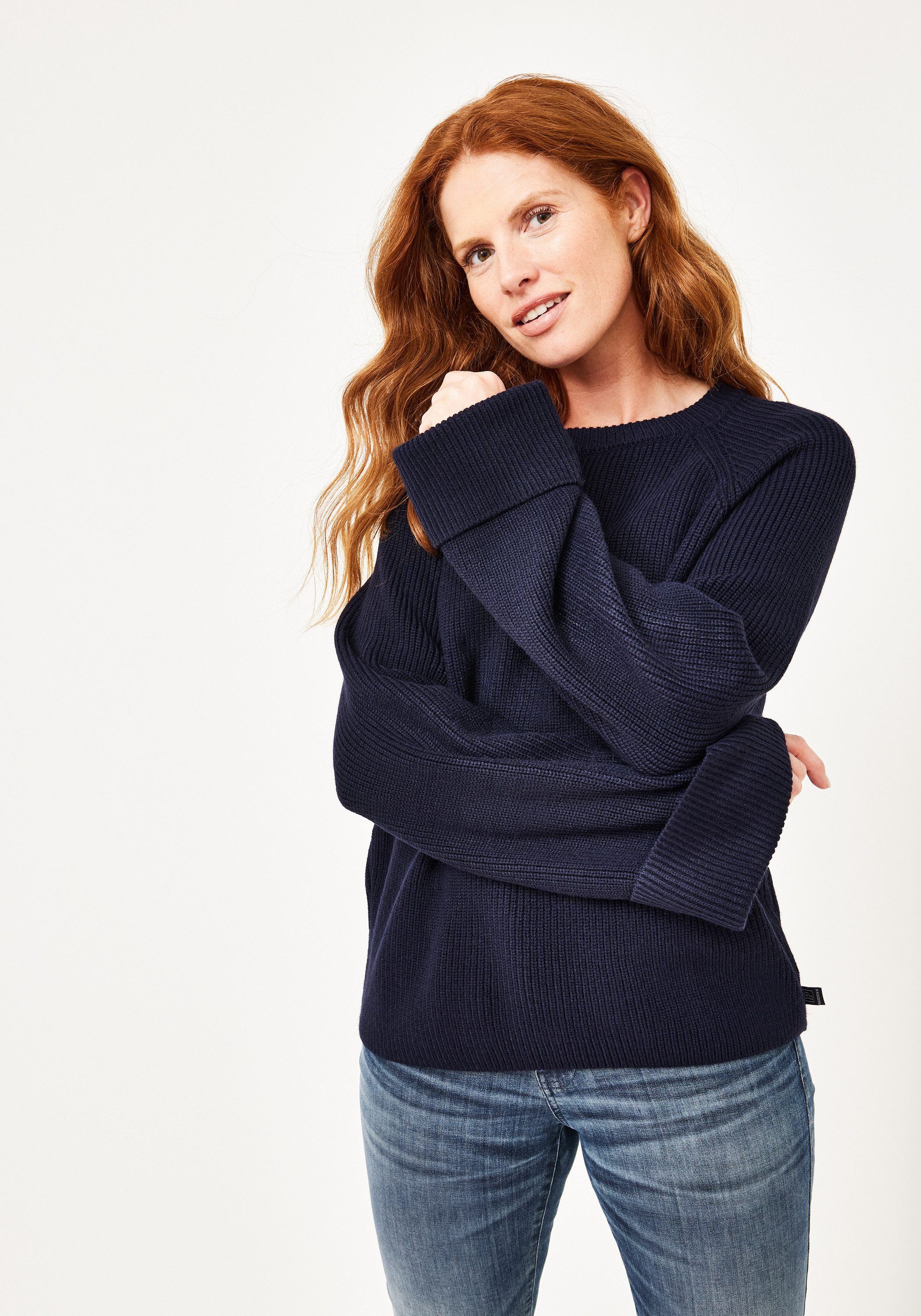 Paddock's Strickpullover Rundhals Strickpullover mit umgeschlagenen günstig online kaufen