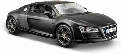 Maisto® Sammlerauto Dull Black Collection, Audi R8, 1:24, schwarz, Maßstab 1:24, aus Metallspritzguss
