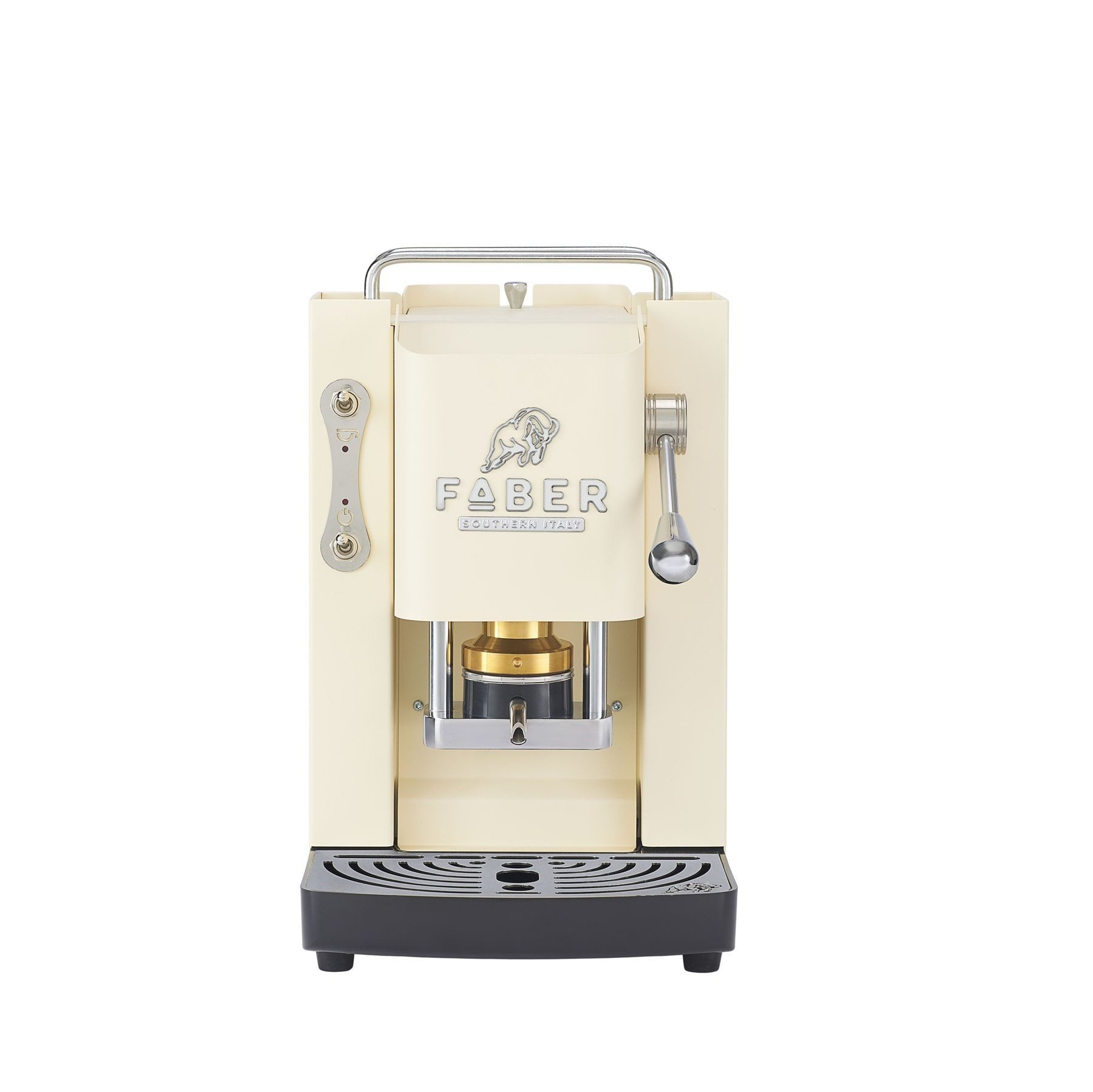 Faber Coffee Machines Kaffeepadmaschine Pro Deluxe 3.0 Chrom Espressomaschine, 44mm ESE Pads, Chrom-Details mit hochwertigem 3D-Logo