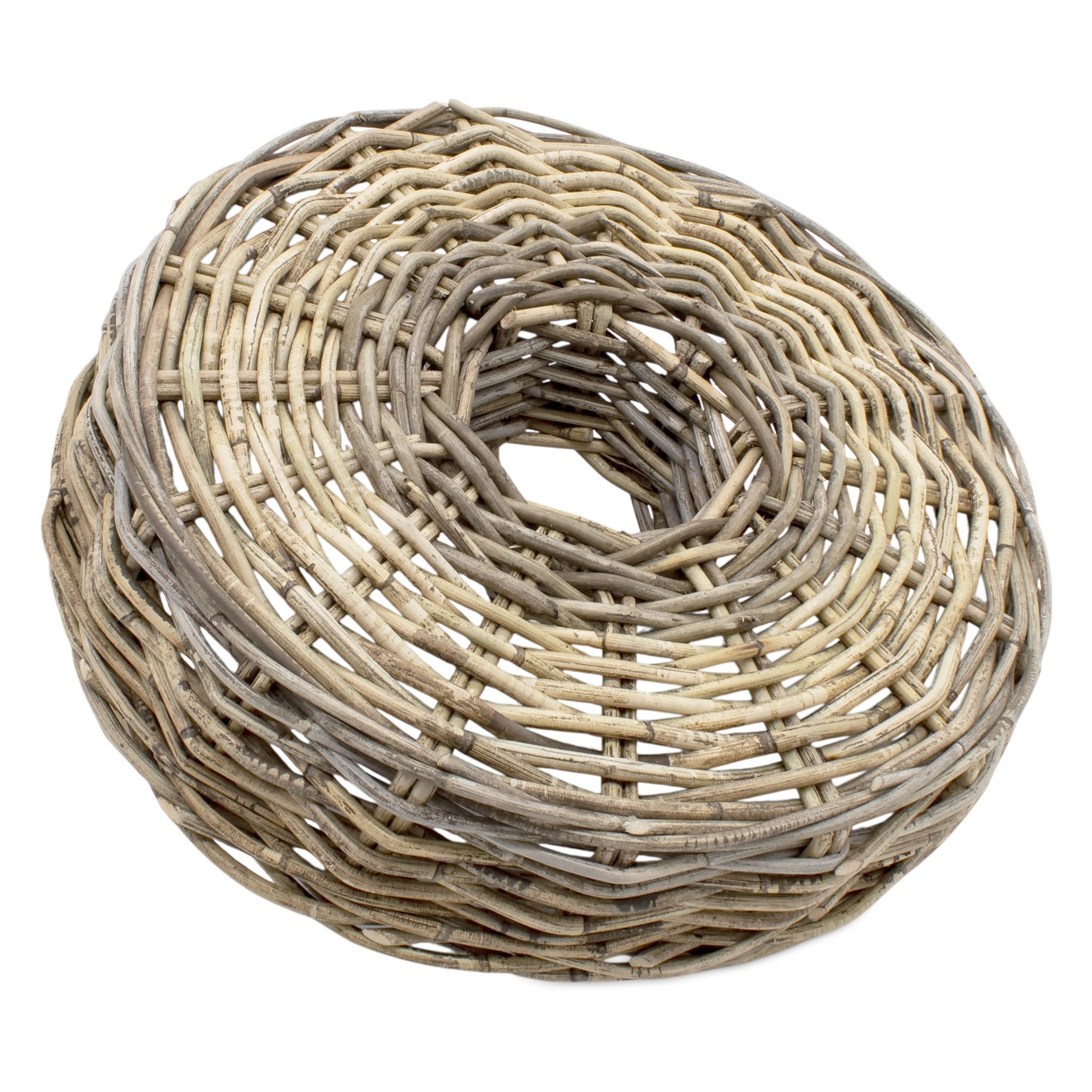 Spetebo Pflanzschale Rattan Blumenschale natur mit Folie - 40 cm (Anzahl, 1 St., Stück), zum direkten Bepflanzen geeignet