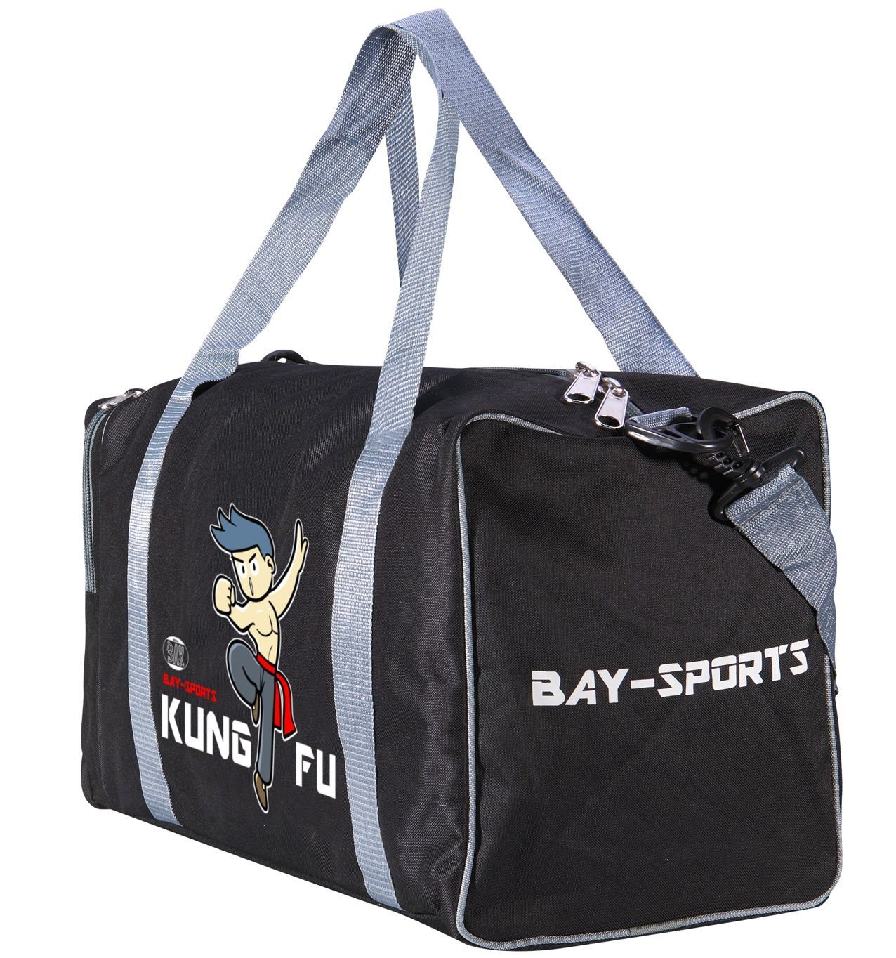 Sporttasche 50 cm Fu BAY-Sports Sporttasche Kinder schwarz/grau Kung für