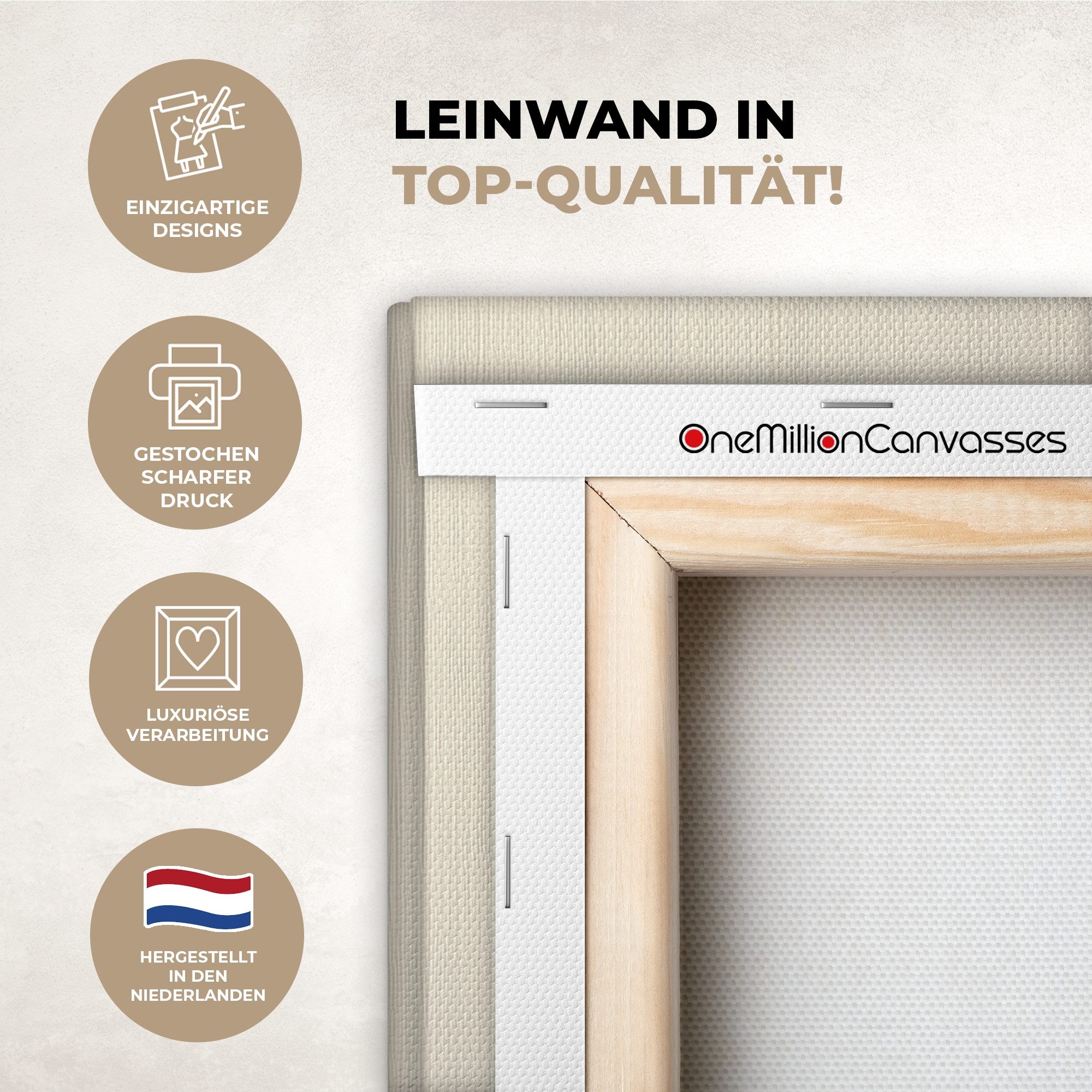 OneMillionCanvasses® Leinwandbild Modern - Quadratisch - Formen, Fotodruck (1 St), Wandbild, Deko Schlafzimmer Wohnzimmer Flur 20x20 cm