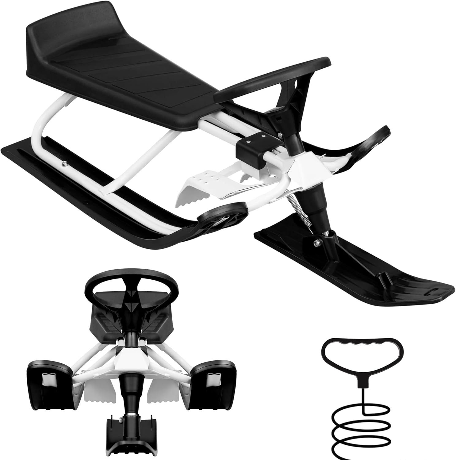 EUGAD Рулевой слайд (1-tlg), mit Lenkrad&Fußbremse&Zugseil, mit Rückenlehne