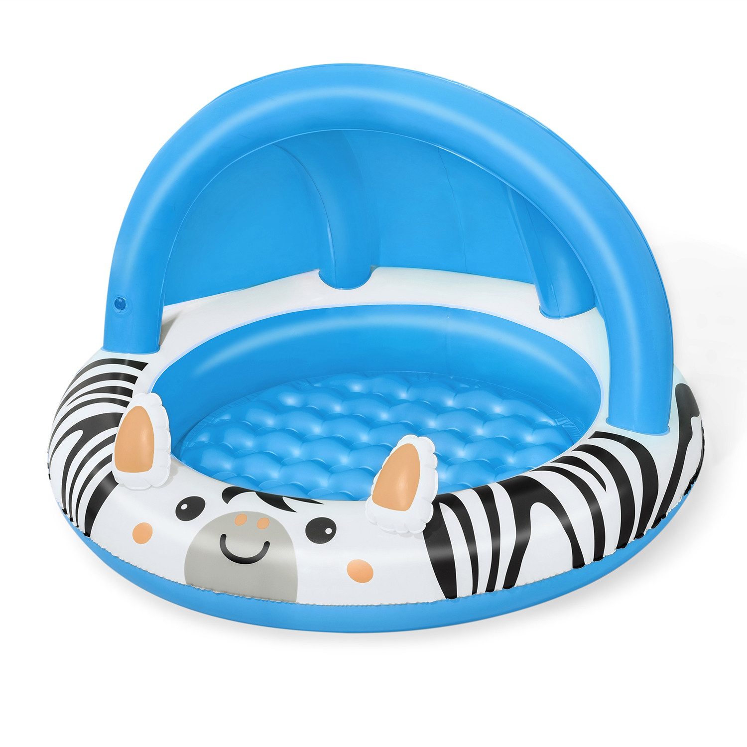 Bestway Planschbecken Safari Sun™, (Packung, 1-tlg., mit Sonnenschutzdach Ø 97 x 66 cm), Weicher, aufblasbarer Boden