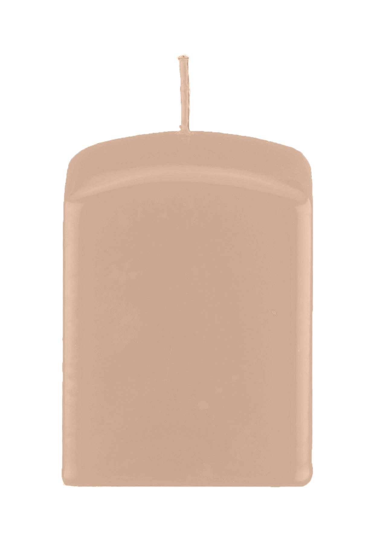 Kopschitz Kerzen Stumpenkerze Quader, Quadratische Kerzen Nougat 200 x Ø 70/70 mm, 4 Stück