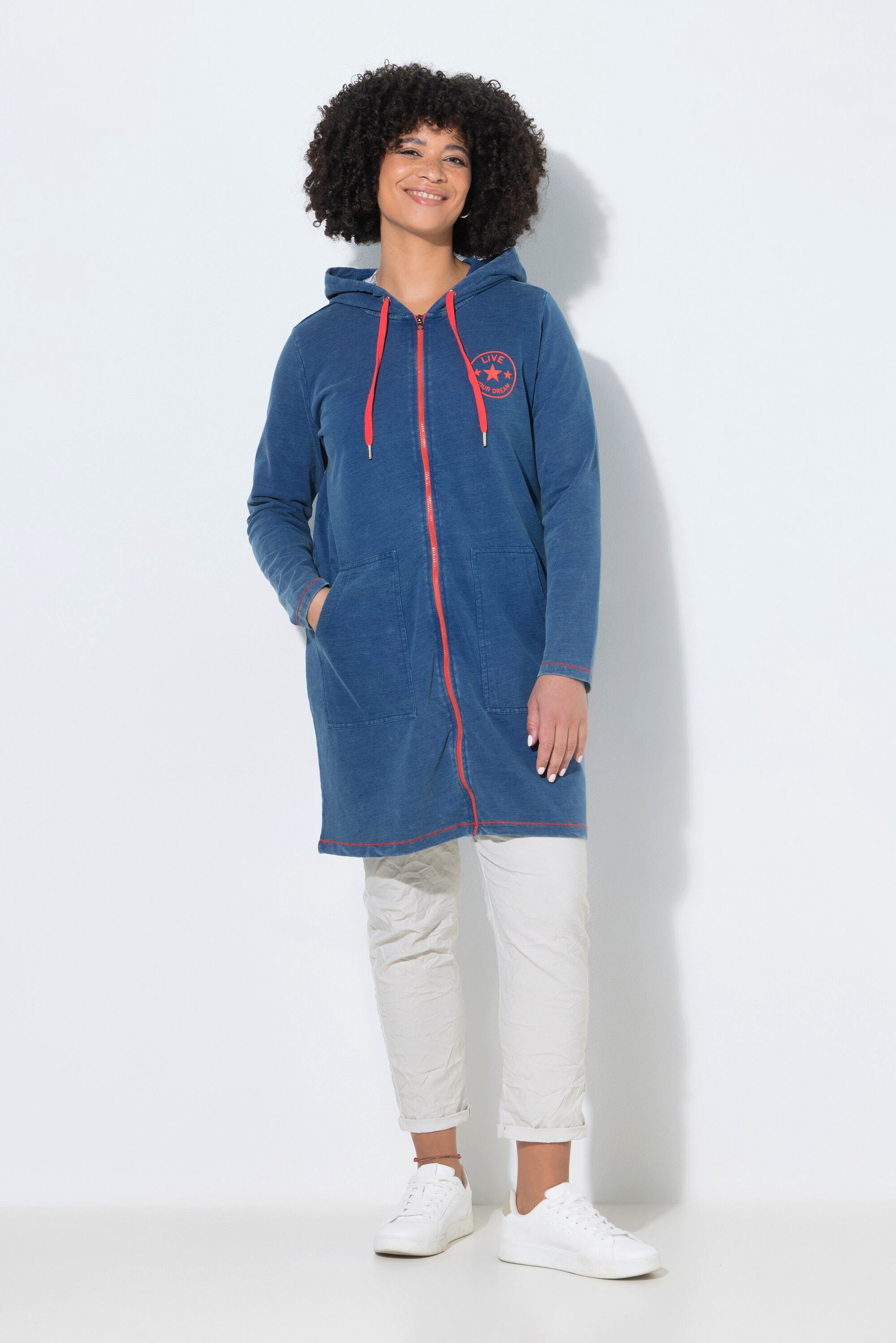 Angel of Style Sweatjacke Sweatjacke längerer Komfort Fit Kapuze
