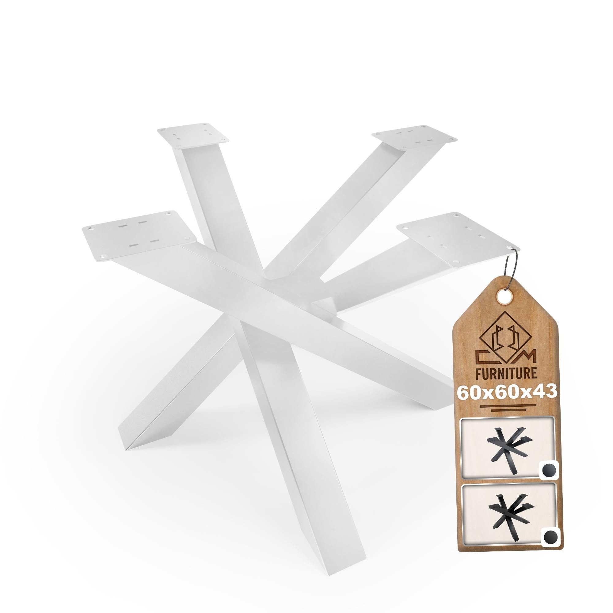 CM Furniture Tischbein Tischgestell Metall Tischbeine Spider Unique Mikado Form, Couchtisch Füße aus pulverbeschichtetem Stahl