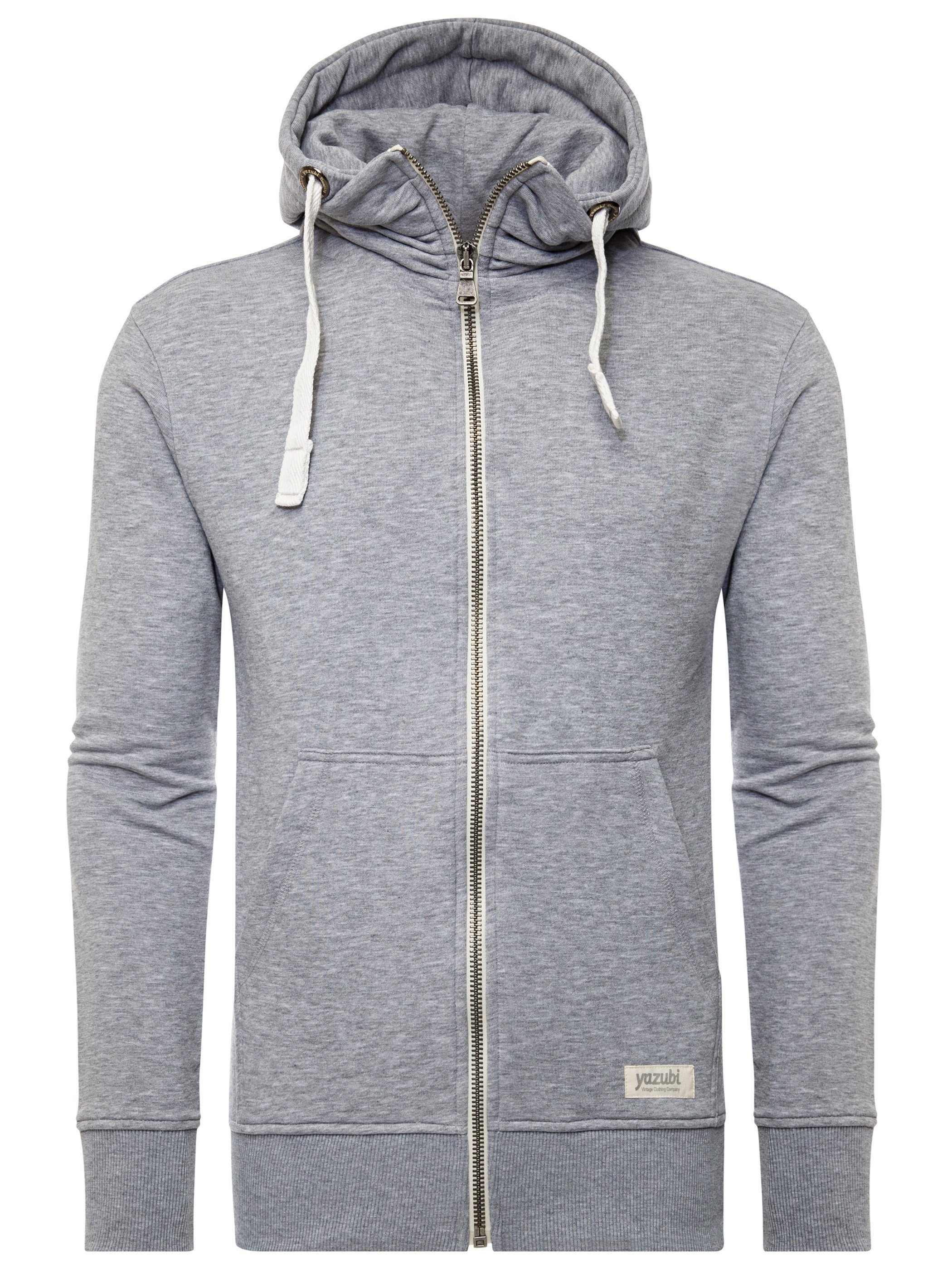 Grau Kapuze Kapuzensweatjacke Zip Hood Hoodie mit Sweat Yazubi gray 154703) (mirage Osaka Zip