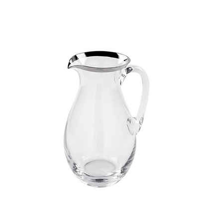 Fink Wasserkrug Glaskrug PLATINUM - transparent - Glas - mit handbemaltem Platinumrand, H.25cm x B.10cm, Füllmenge 1,9 l
