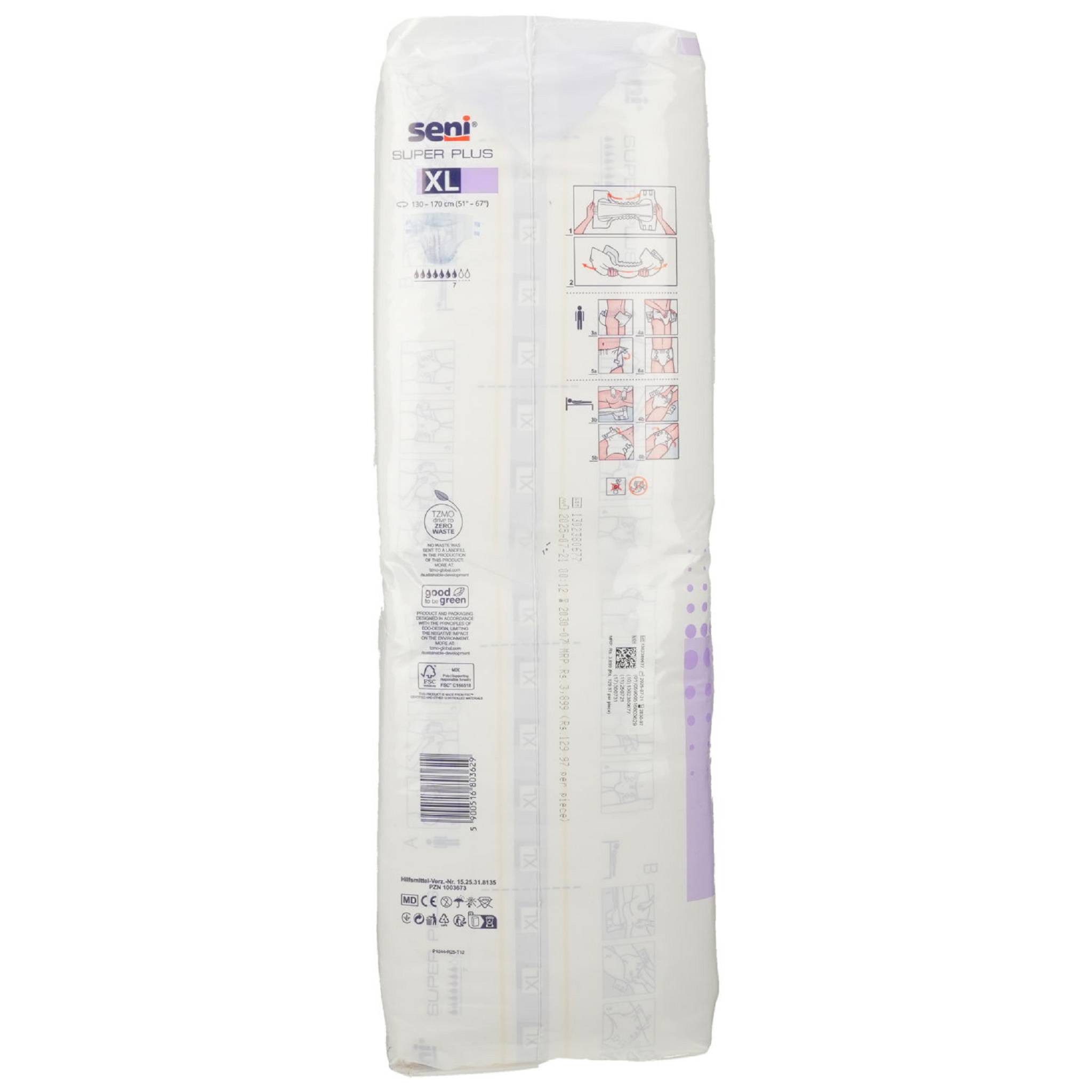 seni Windeln Super Plus Inkontinenzslip XL 30St PZN 01003673