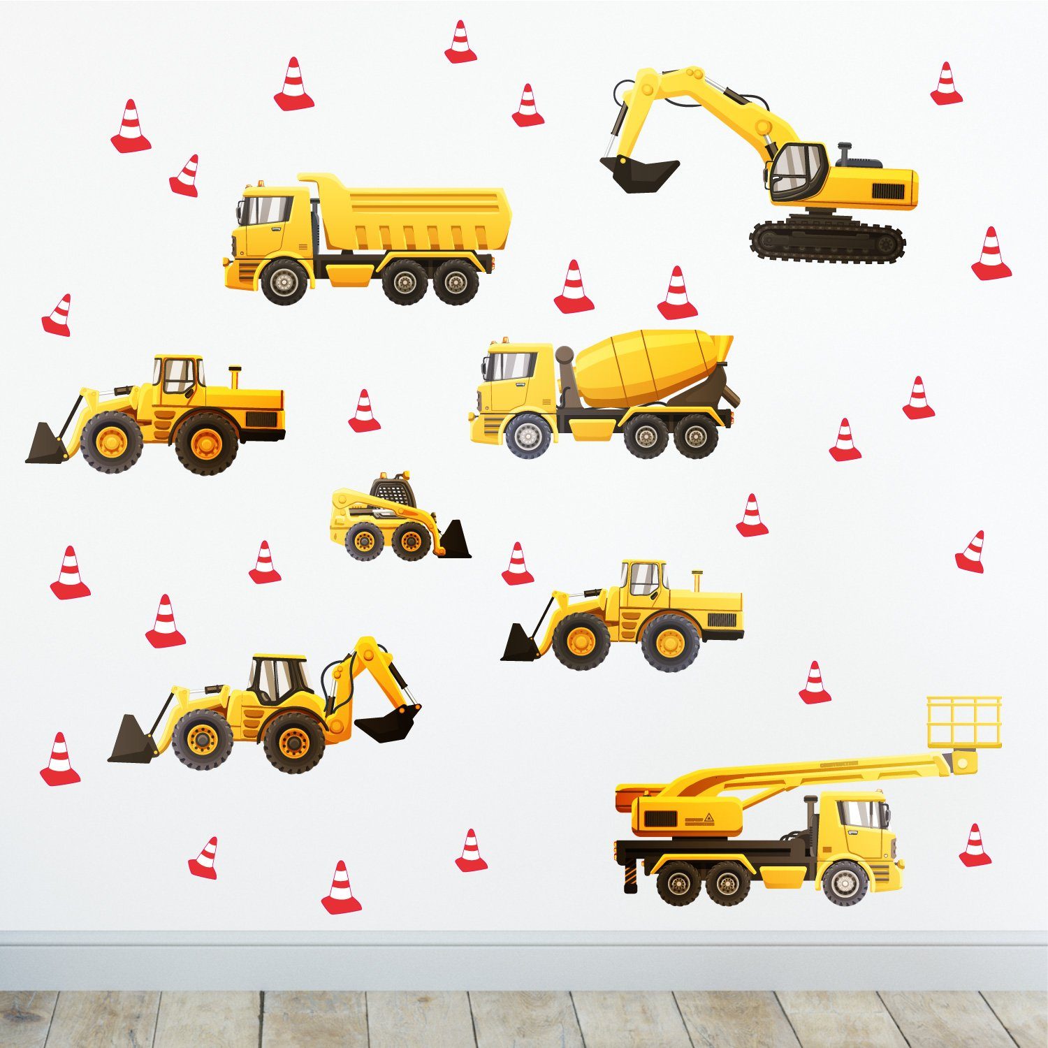 Sunnywall Wandtattoo Baufahrzeuge Wandsticker Wandtattoo (3 St), konturgesc günstig online kaufen