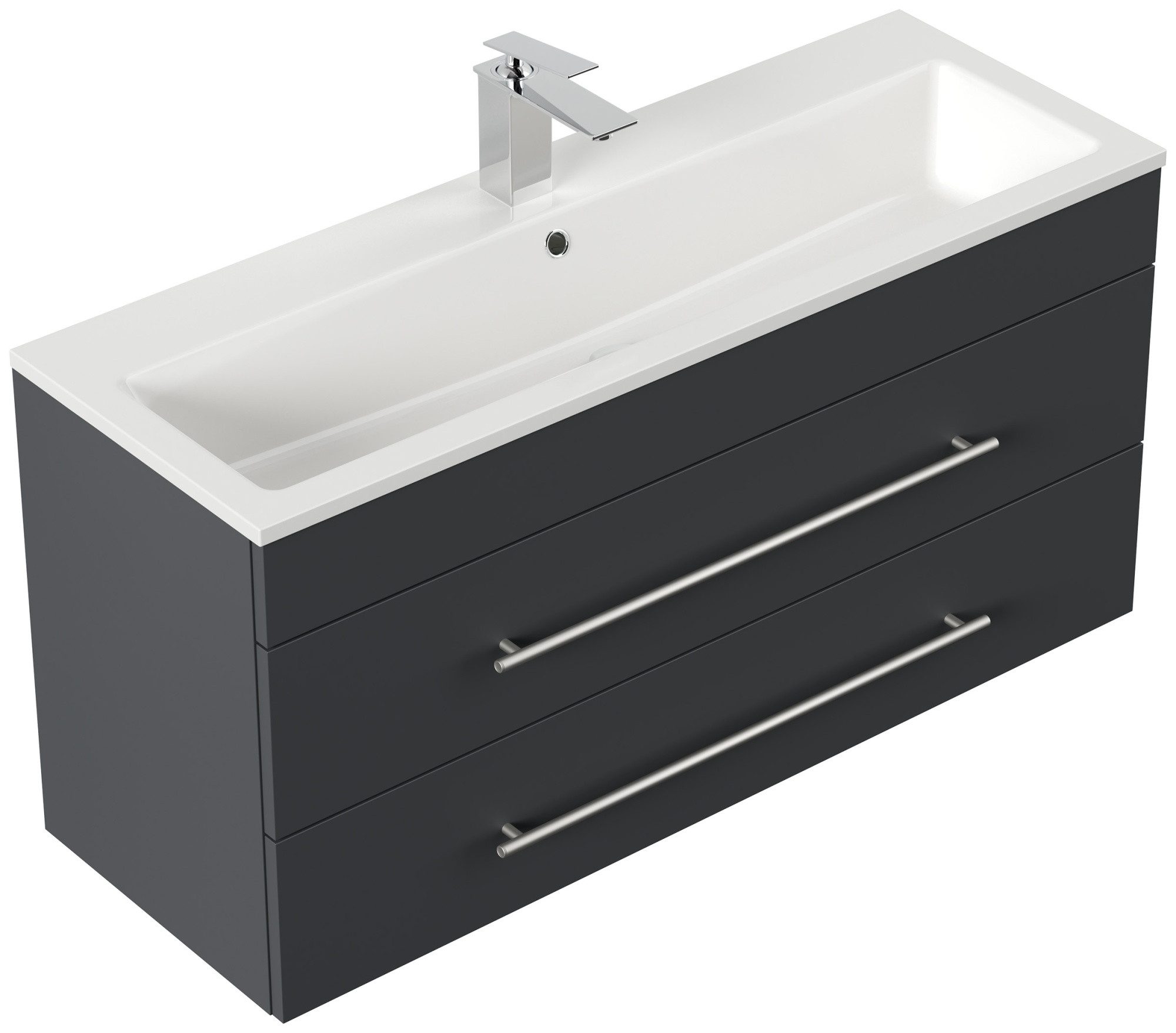 Magnolia Home Waschtisch Badmöbel Mars 1000 SlimLine SoftClose Schubladen grafit
