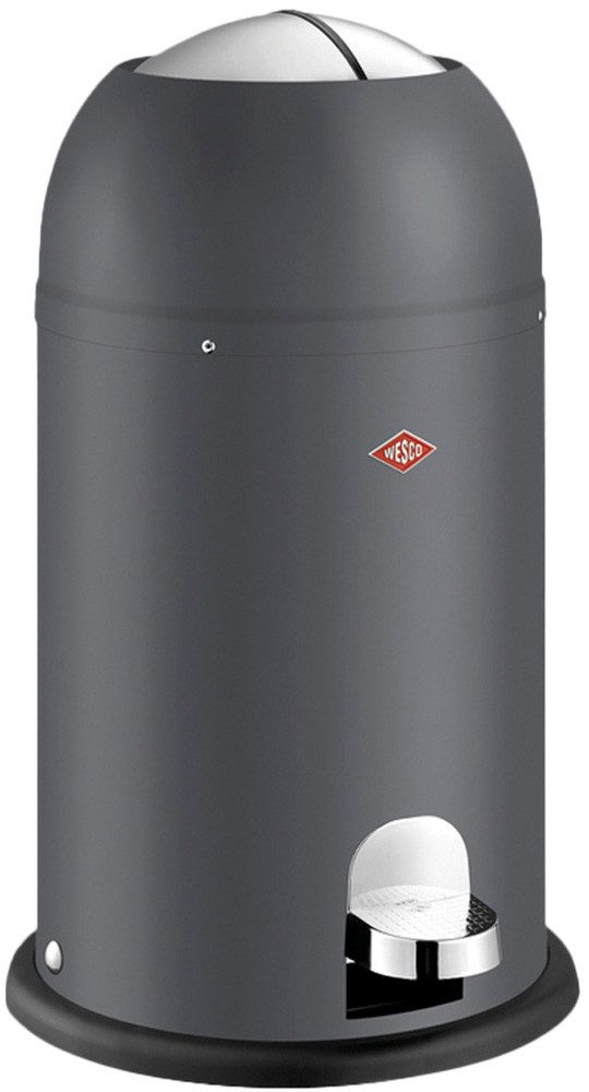WESCO Mülleimer Kickmaster Junior Abfallsammler mit Dämpfer, mit Kunststoffeinsatz, Klappe, Fußtritt und Bodenring