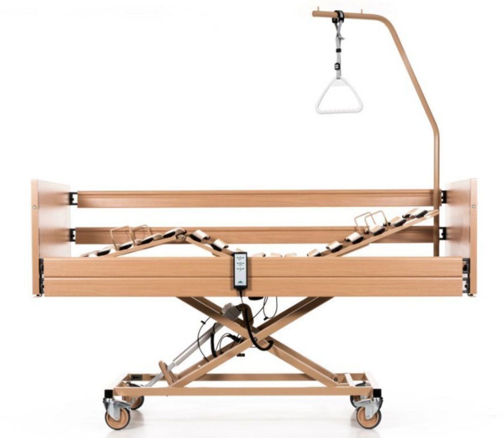 Burmeier Bett Westfalia IV Pflege und Seniorenbett (Lattenrost 4-geteilt, Robustes und stabils Bett, elektronisch verstellbar verstellbar (35-80cm), 200kg Arbeitslast), Kompletter Seitenschutz Mehr Lebensqualität Einfache Montage