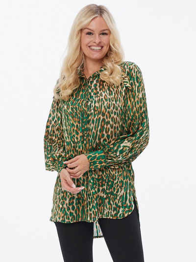 Sarah Kern Longbluse Hemd koerpernah mit Leopardenmuster