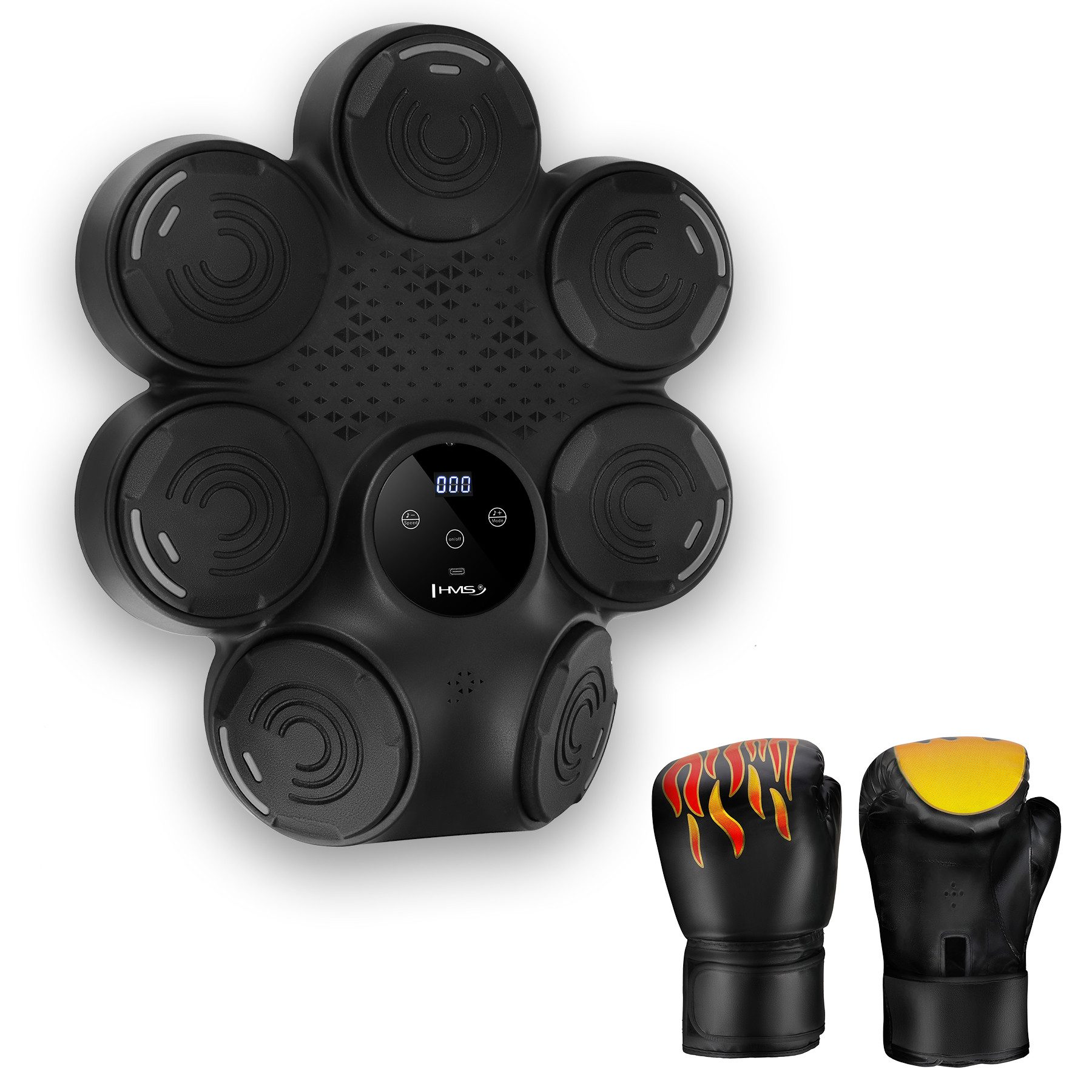 HMS Boxstation Boxmaschine Intelligente Boxing Machine mit Handschuhen, Für intensives Boxtraining