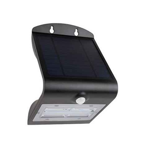 REV Außen-Wandleuchte, Bewegungsmelder, LED fest integriert, Neutralweiß, LED Solarleuchte mit Bewegungsmelder, Solarlicht Hauswand, Schwarz