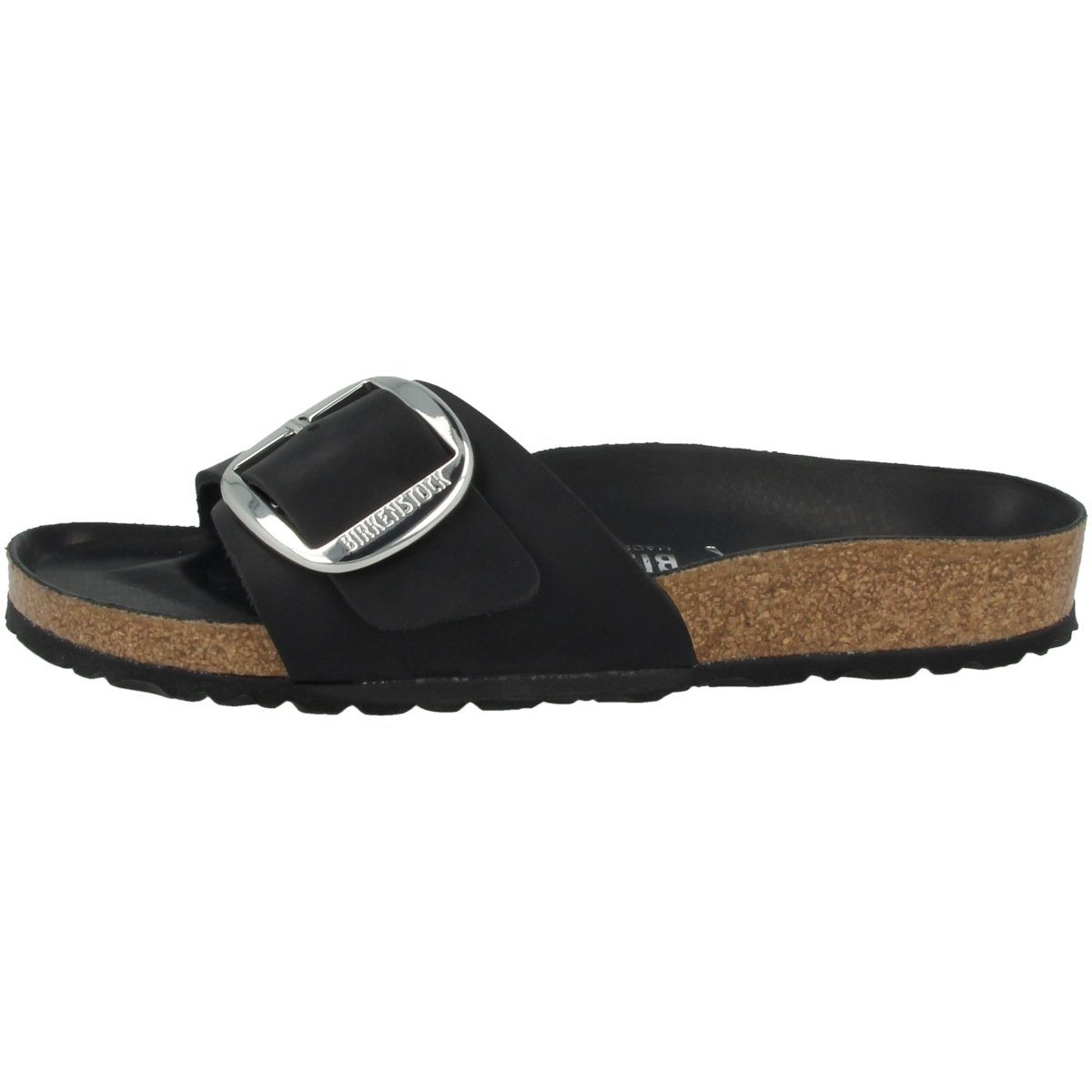 Madrid Big Buckle geöltes Nubukleder schmal Damen Pantolette