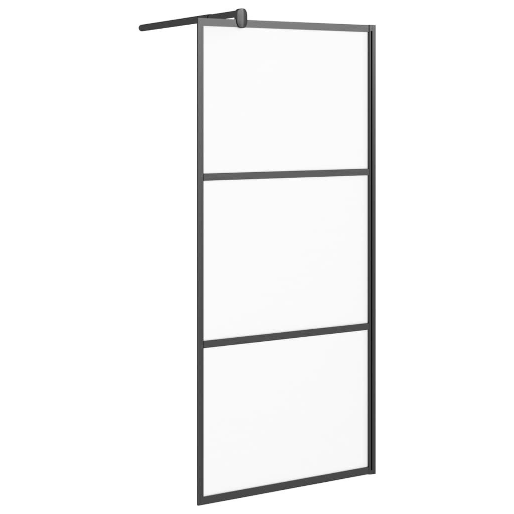 vidaXL Duschwand, Duschabtrennung für Walk-In Dusche 80x195 cm ESG Mattiert Schwarz