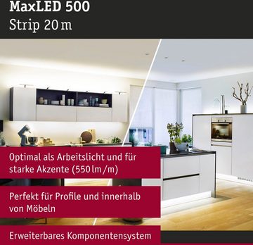Paulmann LED-Streifen MaxLED500 Einzelstripe, Adapterkabel 20m Tunable White 72W 550lm/m, 1-flammig, Tunable White 72W 550lm/m