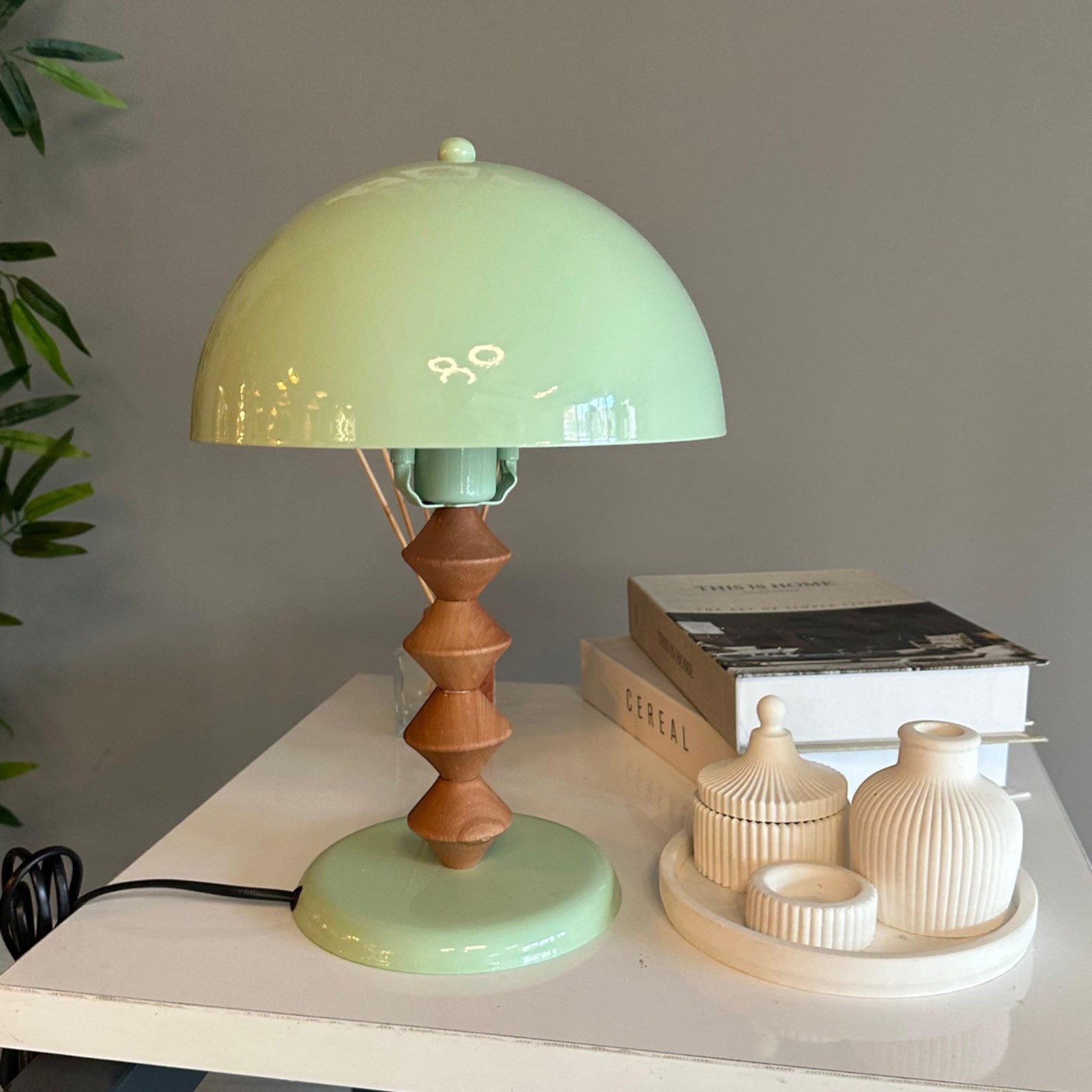 Bamyum Tischleuchte Pilz Lampe 4 Q Perlen Mit Kabel Lipeo Metall Tischleuchte, ohne Leuchtmittel