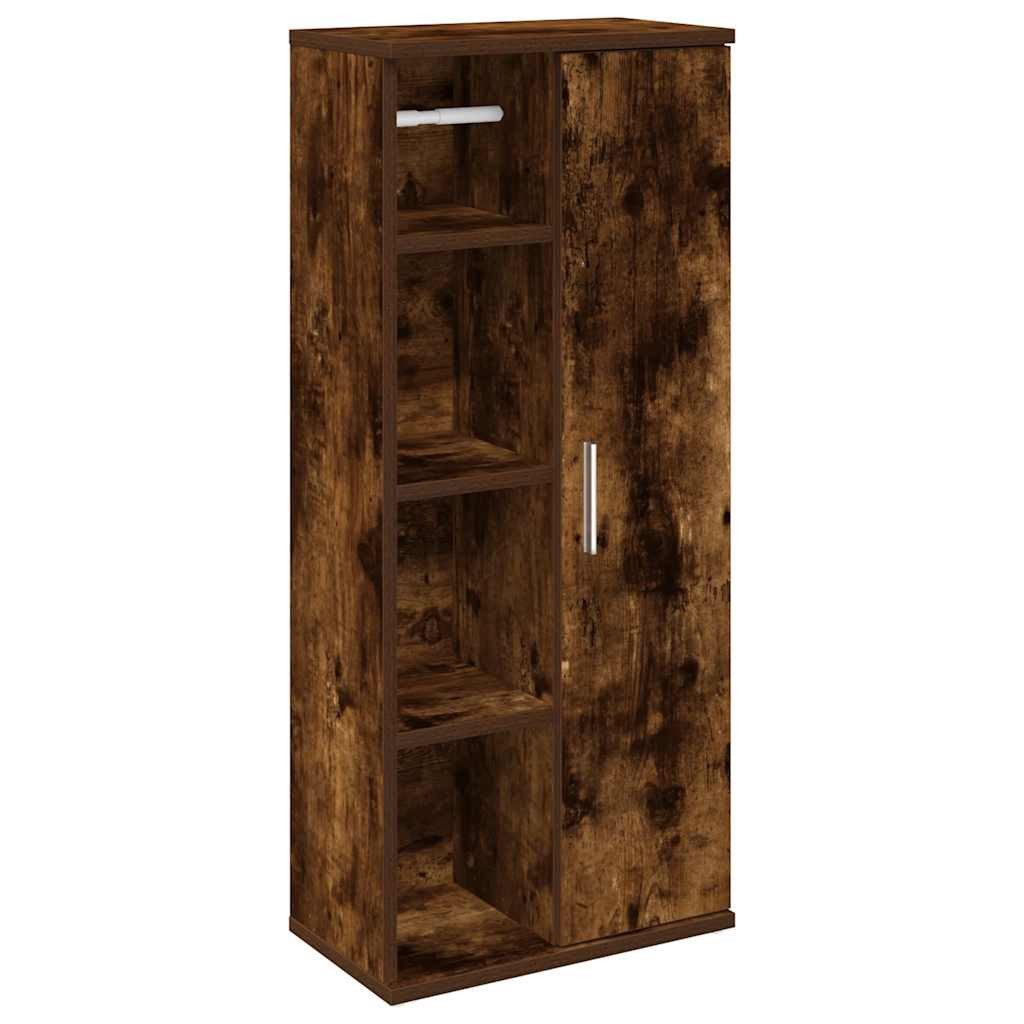 vidaXL Badezimmer-Set Badezimmerschrank mit Rollenhalter Räuchereiche günstig online kaufen