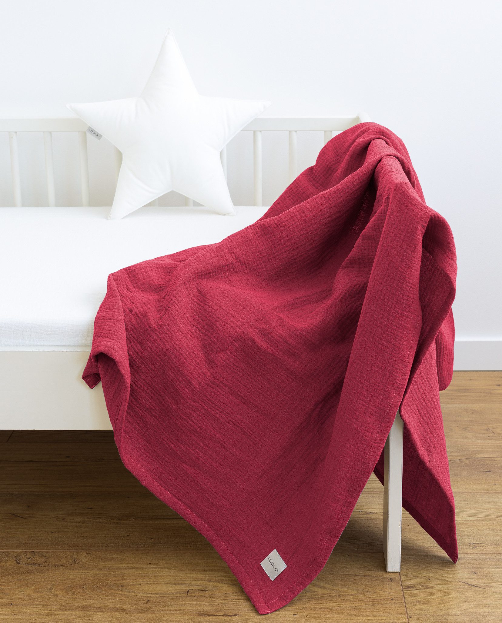 Babydecke Babydecke Musselin Baumwolle Tagesdecke Decke 95x95 120x120 150x200 cm, Loolay, LOOLAY Musselin Tagesdecke, atmungsaktiv, weich & leicht!