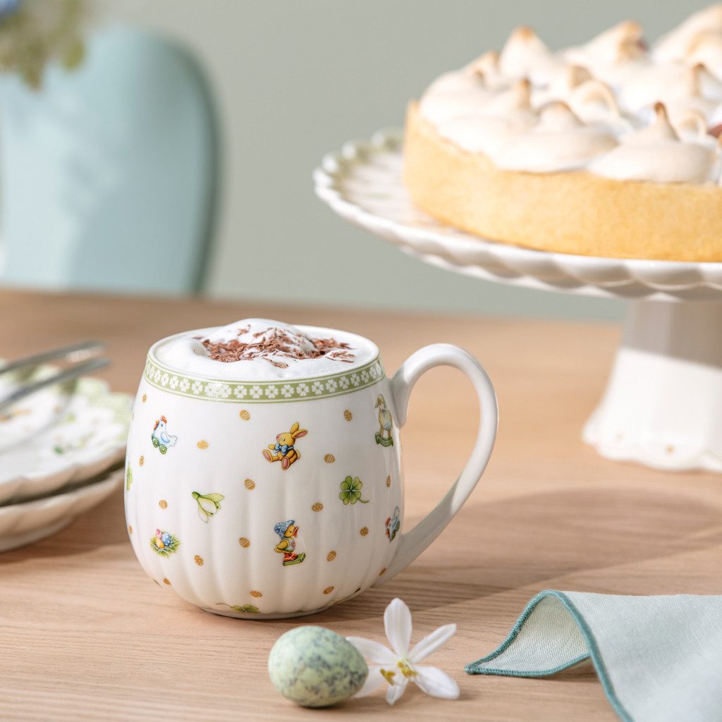Villeroy & Boch Tasse Easter Delight Henkelbecher, 1-tlg., Porzellan, Premium Porcelain, 1 Stck, Handw., mikrow.sicher