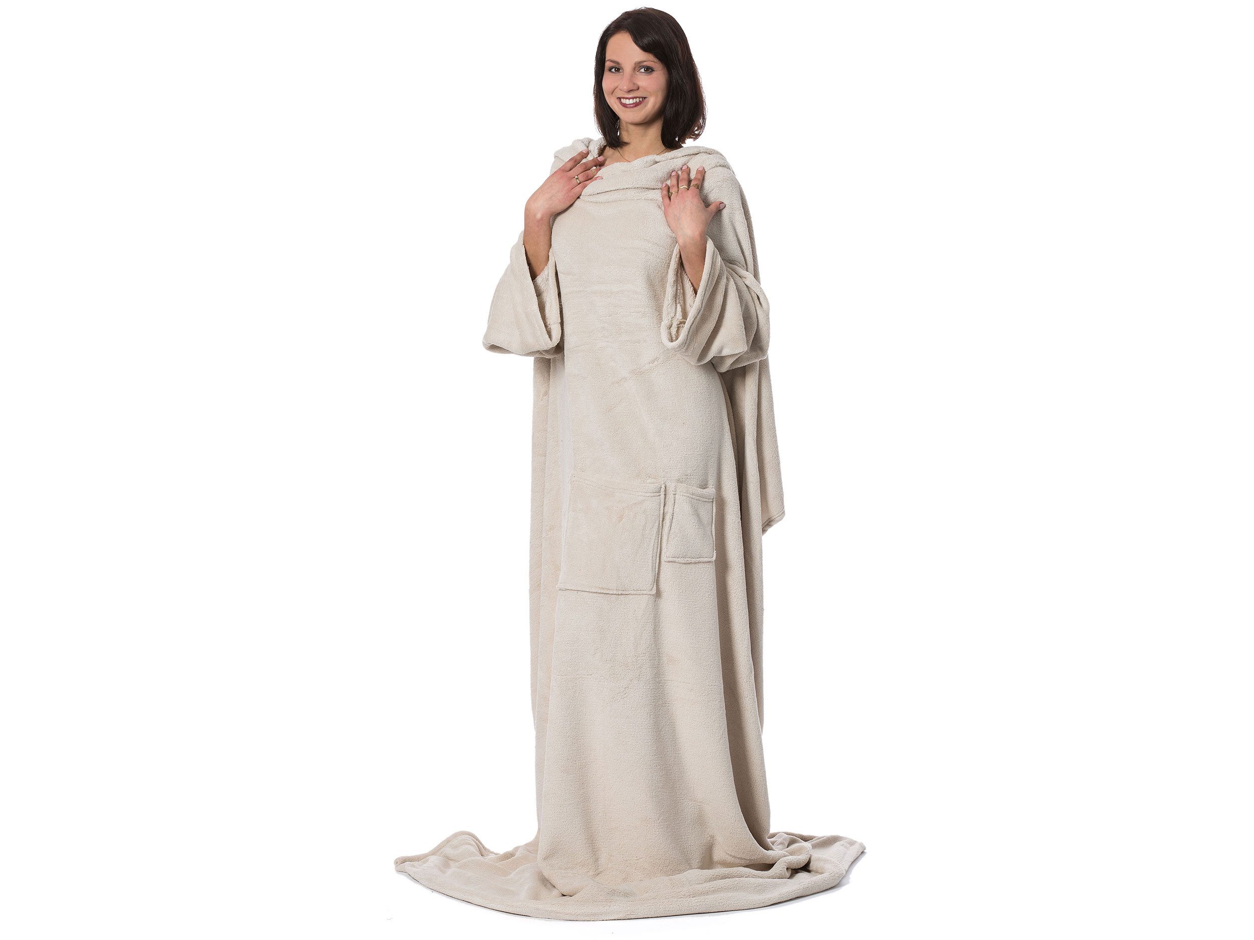 Wohndecke, ZOLLNER, 170 x 200 cm, 100% Polyester, mit Ärmeln und zwei Tasch günstig online kaufen