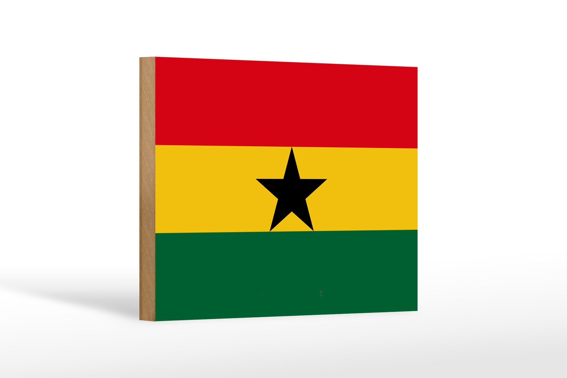 Femer GmbH Holzbild Flagge Ghanas 18x12 cm Flag of Ghana, Flaggen (1 St), Glatte Holzfaserplatte (MDF), vorn beschichtet