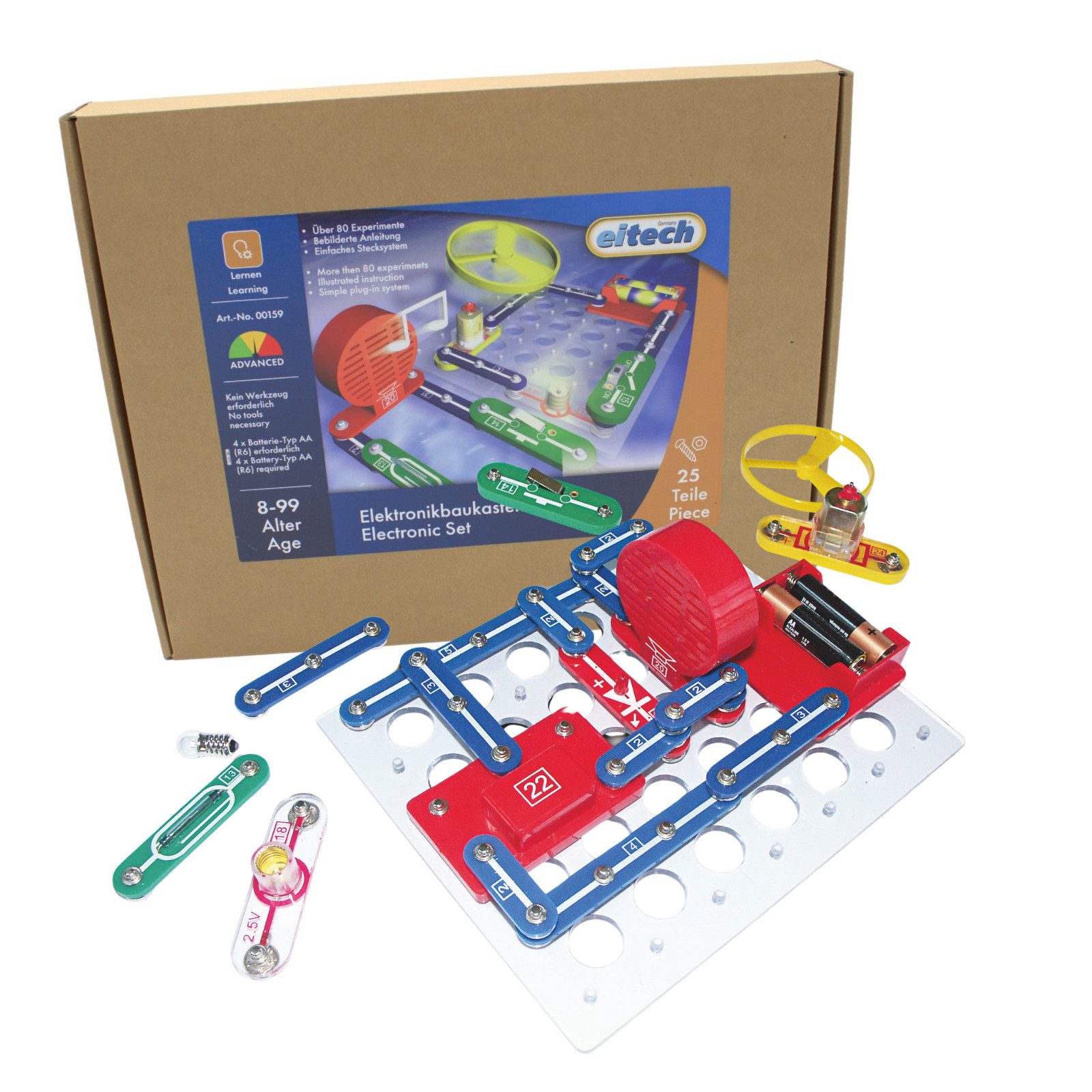 Eitech eitech Elektronikbaukasten, 00159 Metallbaukasten, (Wissenschaft für Kinder, 25 St., Experimentierkasten), MINT-Spielzeug, Made in Germany