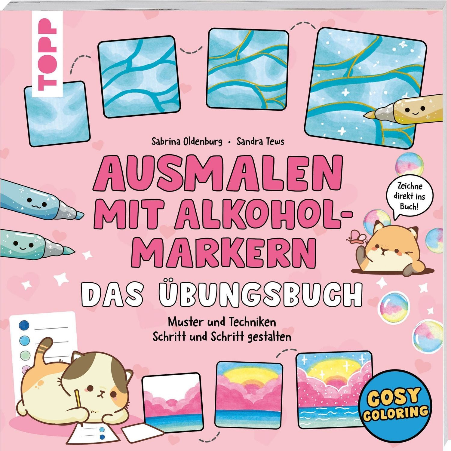 Ausmalen mit Alkoholmarkern - das Übungsbuch Muster und Strukturen. Ze / Sabrina Oldenburg, Sandra Tews, Muster und Strukturen. Zeichne direkt ins Buch!