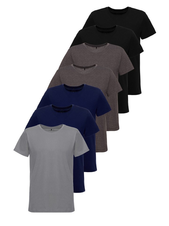 Tazzio T-Shirt E106 (Packung, 7-tlg., 7er-Pack) Herren Basic Rundhalsshirt