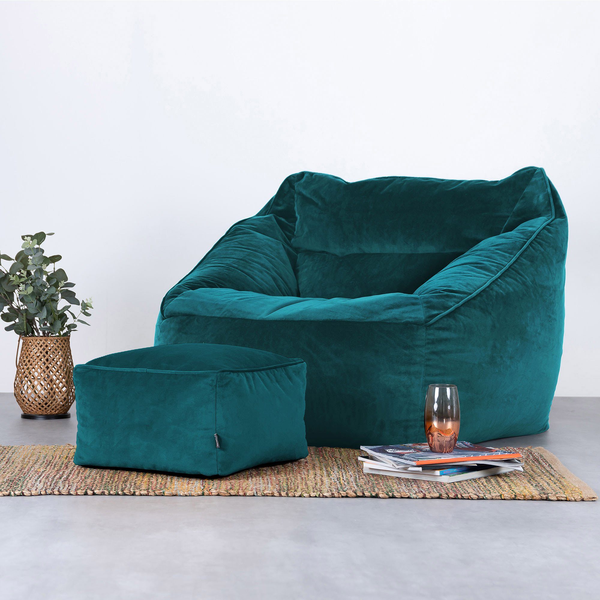 icon Pouf Sitzpouf aus Plüschsamt „Amara“ günstig online kaufen