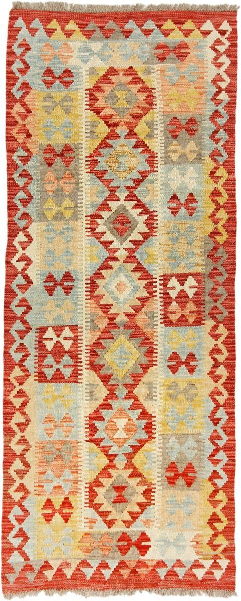 Orientteppich Kelim Afghan 96x189 Handgewebter Orientteppich Läufer, Nain Trading, rechteckig, Höhe: 3 mm | Kurzflor-Teppiche