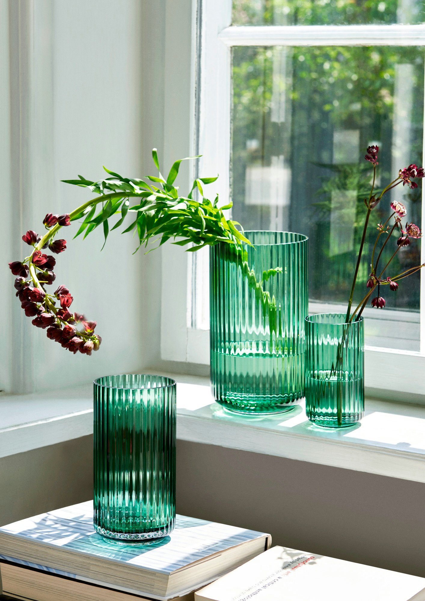 Vase glas H20.5 Lyngby Lyngby Lyngby mundgeblasenes green Porcelæn Porcelæn Dekovase copenhagen