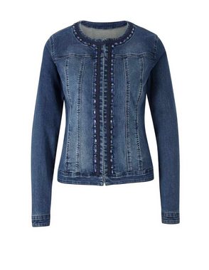 heine Jeansjacke LINEA TESINI Damen Designer-Jeansjacke m. Perlen, blau-used