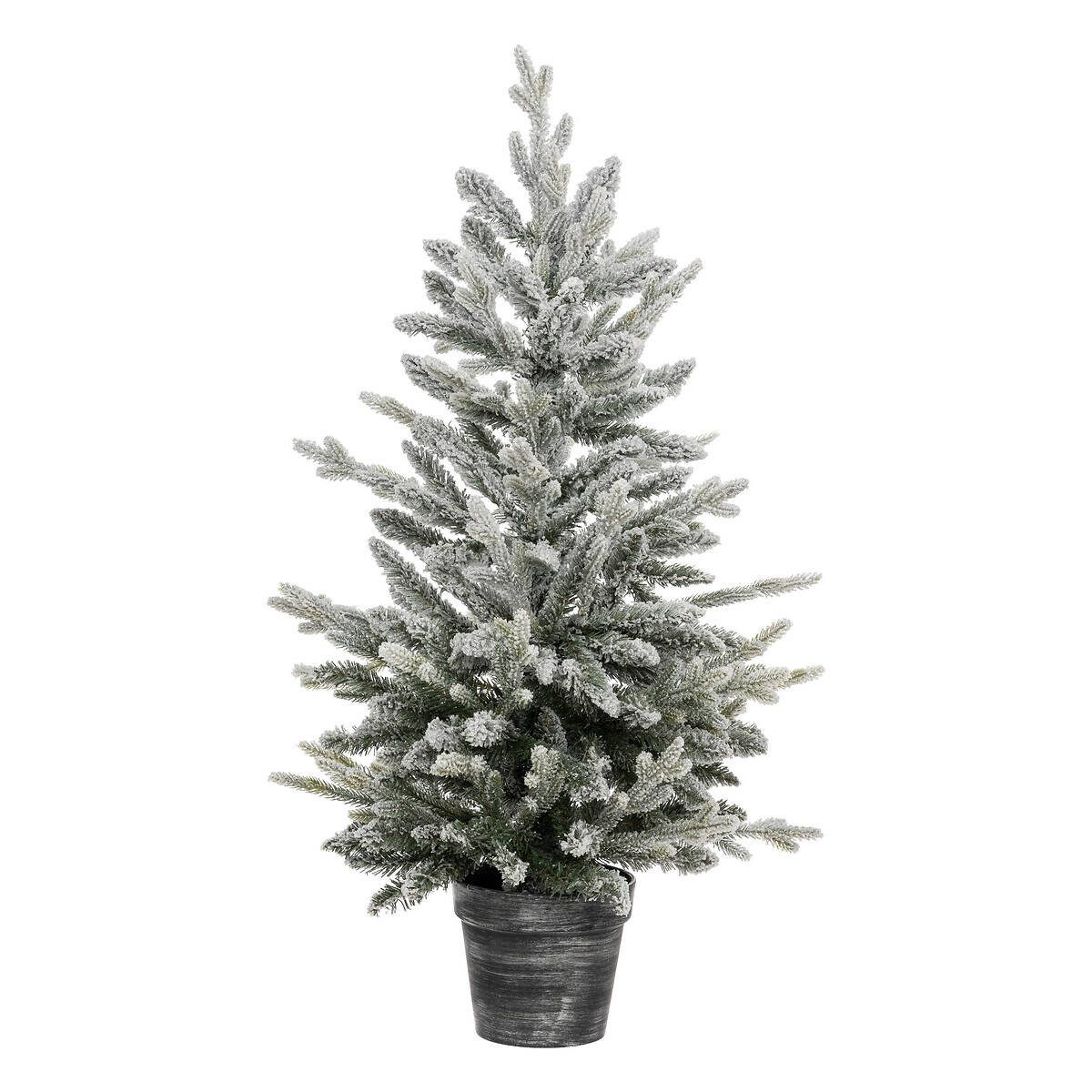 Fééric Lights & Christmas Künstlicher Weihnachtsbaum Künstlicher Weihnachtsbaum im Topf, mit Schnee, 100 cm, künstlich