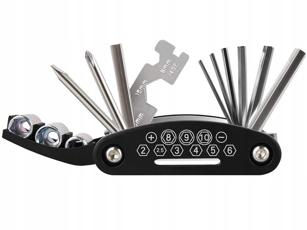 VERK GROUP Fahrradwerkzeugset Fahrrad Werkzeugset 16in1 Multitool Steckschlüssel Klappbar, (1-tlg), 16-in-1 Multitool, klappbar