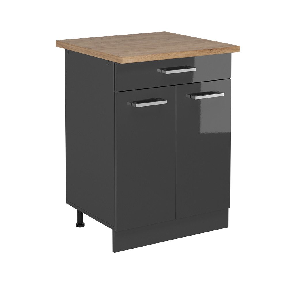 Vicco Unterschrank R-Line, Anthrazit Hochglanz/Anthrazit, 60 günstig online kaufen