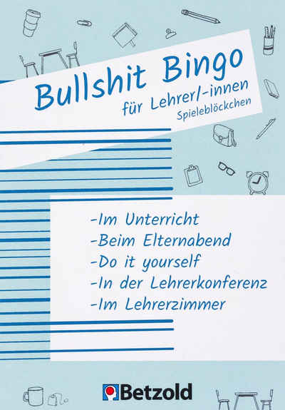 Betzold Lehrerkalender Bullshit-Bingo Spieleblöckchen - Witzige Geschenk-Idee Lehrer/innen