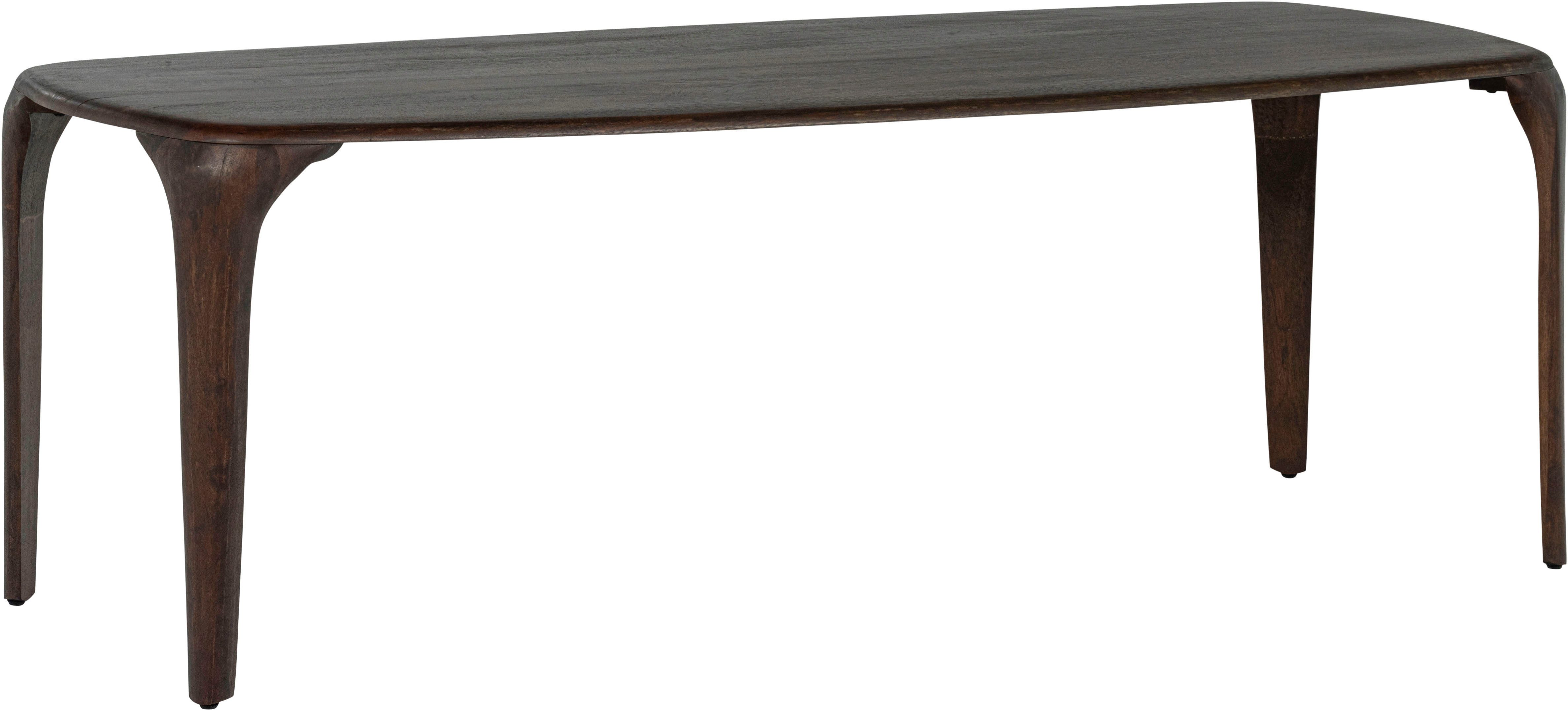 WOOOD Esstisch Fiore mit Massivmangoholz und organischem Form B 190 x T 95 x H 76 cm, Tragkraft 60–80 kg, einfach zu montieren, sichtbare Maserung