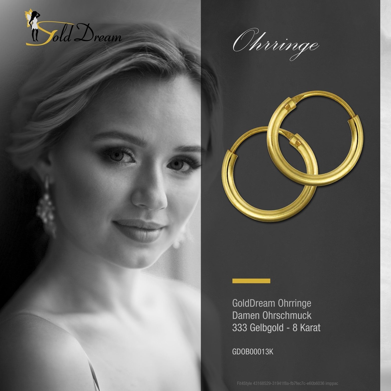 GoldDream Paar Creolen GoldDream Ohrringe gefertigt 333 Gold (Creolen), Dam günstig online kaufen